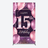 Aperturee - Aperturee Glitter Bokeh Sweet 15th Birthday Rectangle Backdrop